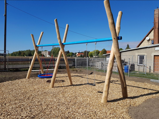Korb- und Einzelschaukel „Siebenlehn” Robinie/Stahl