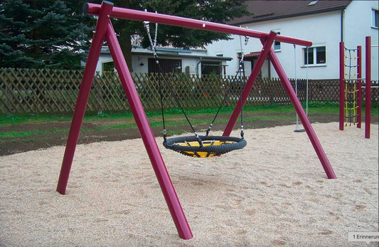 Korb-Schaukel mit Anbauschaukel Stahlrohr verzinkt und lackiert