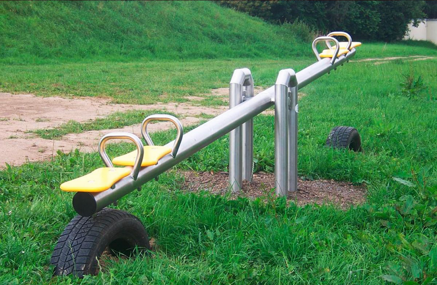 Edelstahlrohrwippe, viersitzig